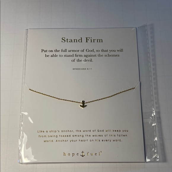 Hope ⚓️ Fuel Gold Anchor 15 inch Necklace with 2 inch extender New in Box * - Picture 3 of 3